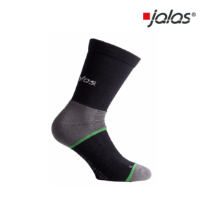 JALAS® 8205 Coolmax®-sukka mustana, puolifroteerakenne ja anatominen muotoilu.