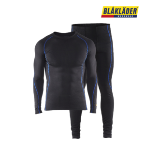 Blåkläder 6810 Kerrasto LIGHT sisältää hengittävän aluspuseron ja pitkät alushousut, suunniteltu tehokkaaseen kosteudensiirtoon.