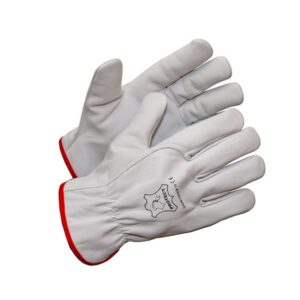 Vuohennahkakäsineet fleecevuorella, kestävä työsormikas 12 parin pakkauksessa